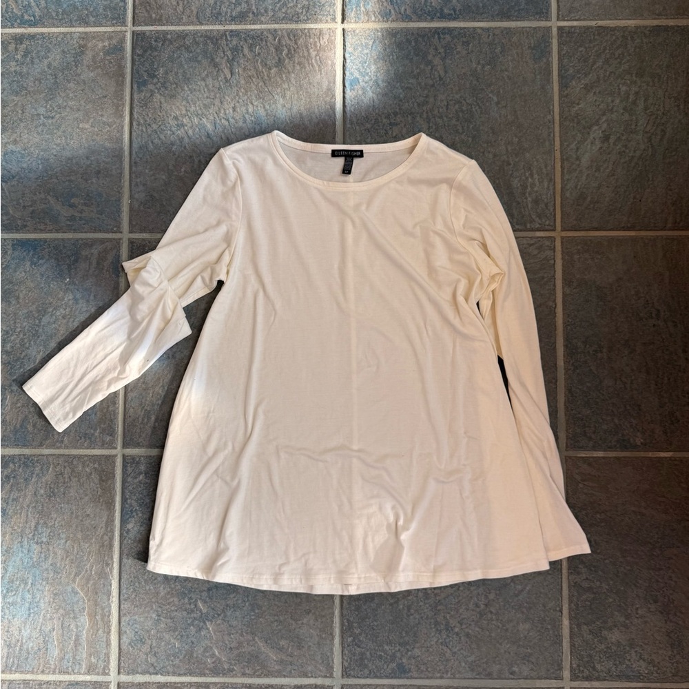 Eileen Fisher White Long Sleeve Top